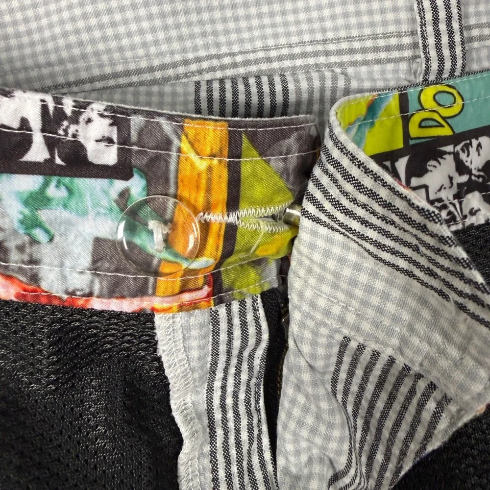 Lululemon Kahuna Plaid Shorts Mens 33 Grey White Striped Technical Casual 8.5in
